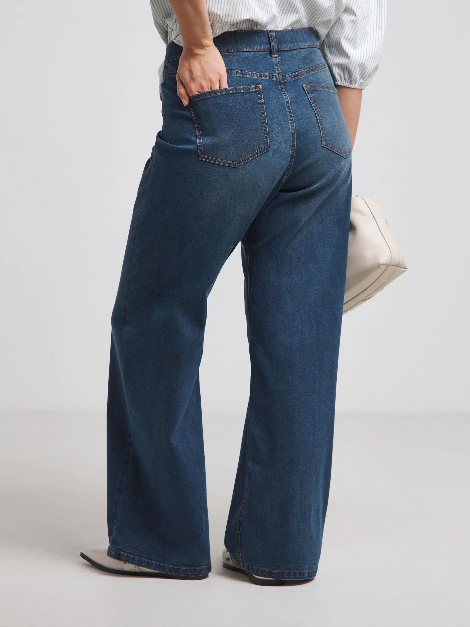 Donkerblauw - Simply Be 24/7 jeans met wijde pijpen