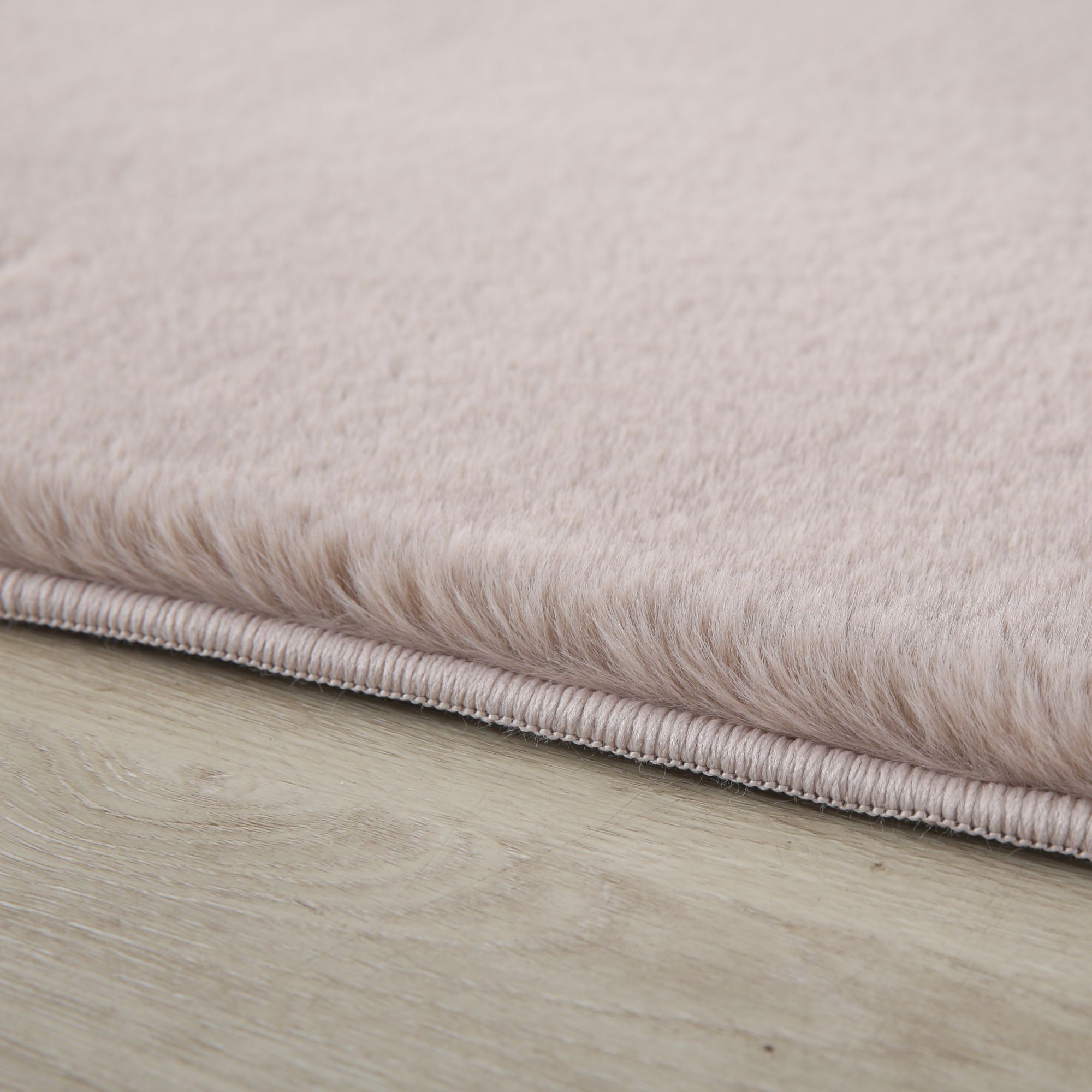 Weicher Hochflor Teppich Wohnzimmer Einfarbig, Felloptik, Flauschig, Rutschfest,