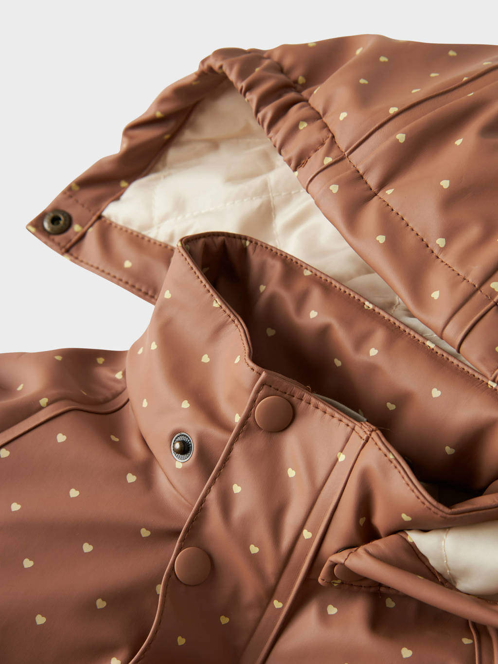 LIL' ATELIER regenjas NMFLADRY10 met all over print roestbruin