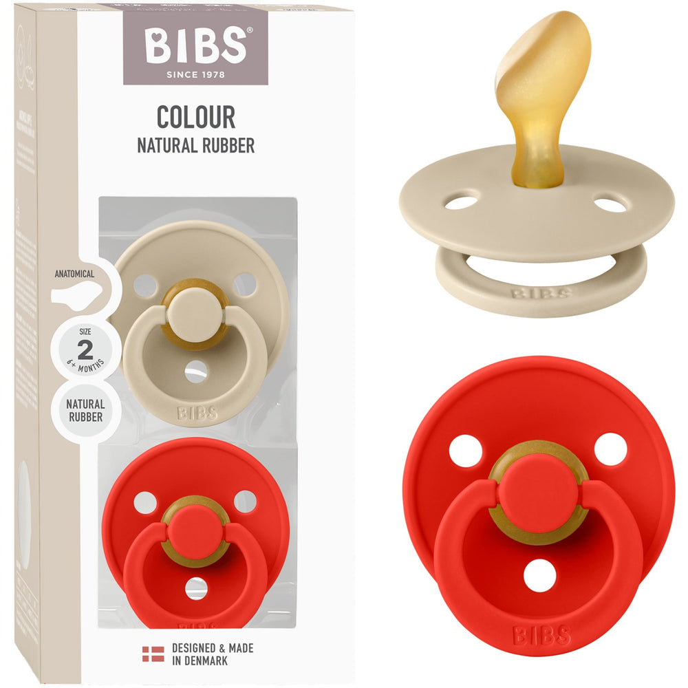 Køb Bibs Vanilla/Candy Apple Sut Colour 2-Pak Anatomical Latex