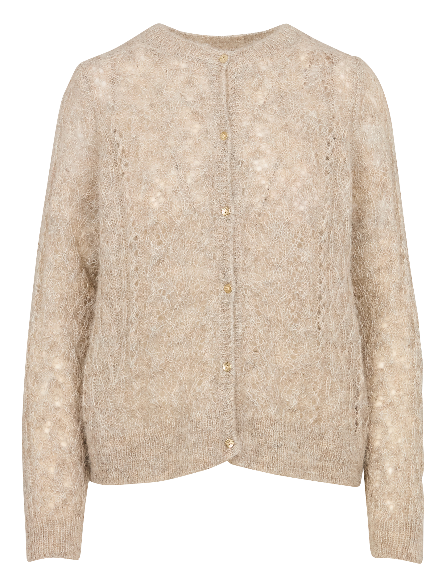 GYPSO - Cardigan ajouré en mohair et alpaga mélangés | Beige