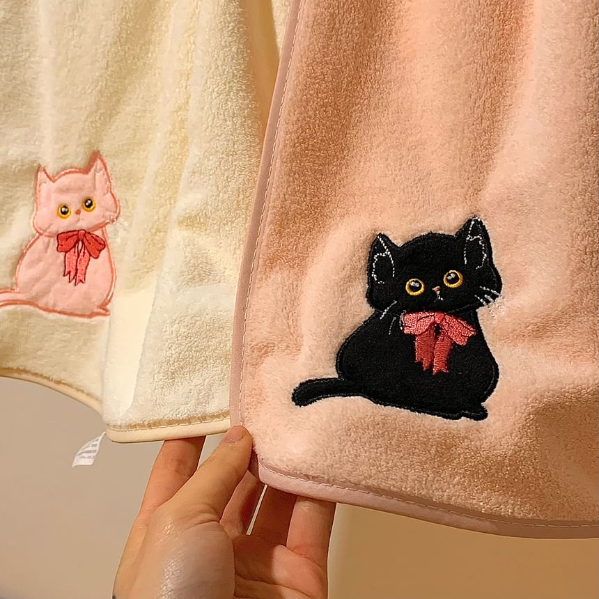Intimo - Kattenapplicatie Coral Fleece Gezichtshanddoek (Diverse ontwerpen)