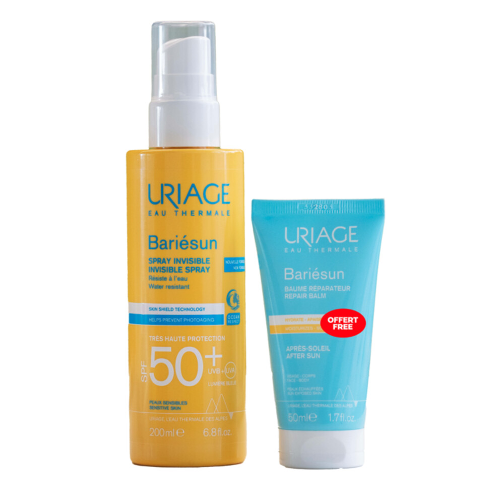 Uriage Bariésun Invisible Spray Zeer Hoge Bescherming SPF50+200 ml + Herstelbalsem 50 ml200 ml