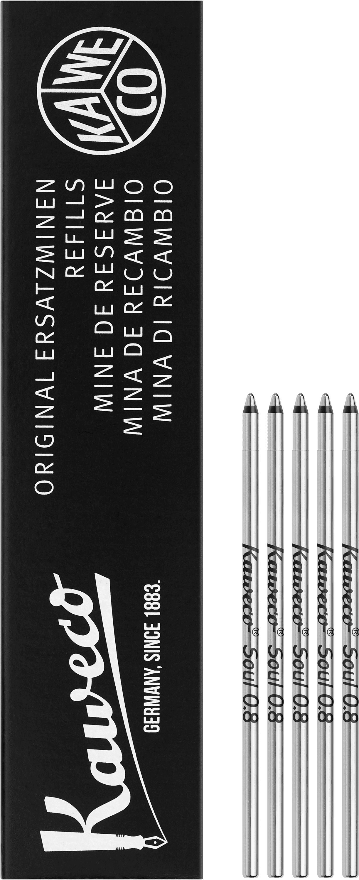 Smart Pen Ballpoint Refills Set of 5, Black, 0.8 mm
