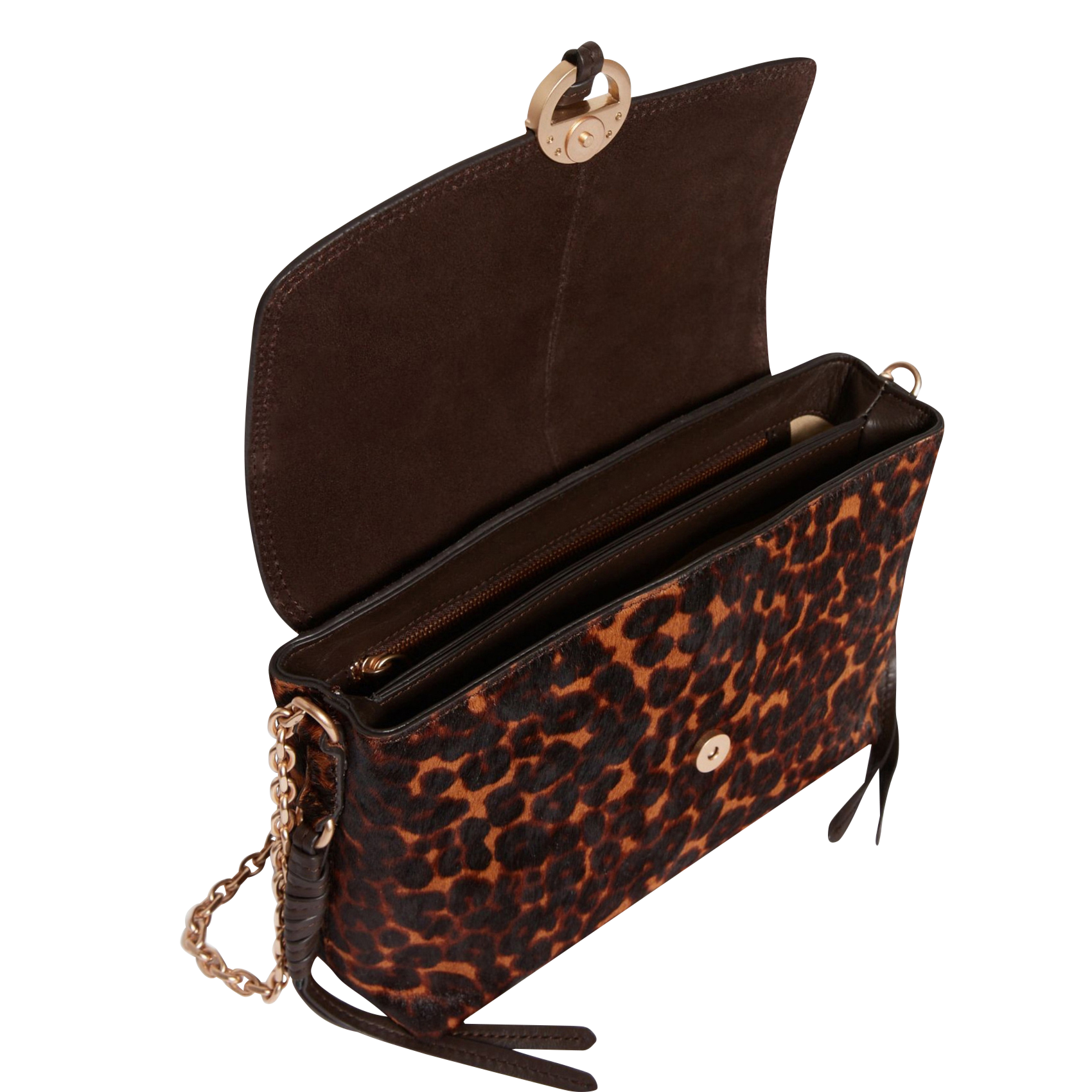 CLUTCH - Sac bandoulière imprimé en cuir | Marron