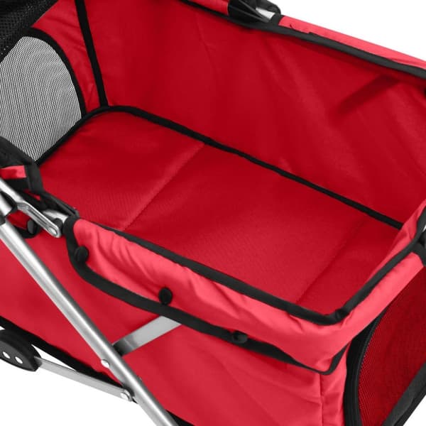 vidaXL Hundevogn sammenleggbar rød 76x50x100 cm oxfordstoff