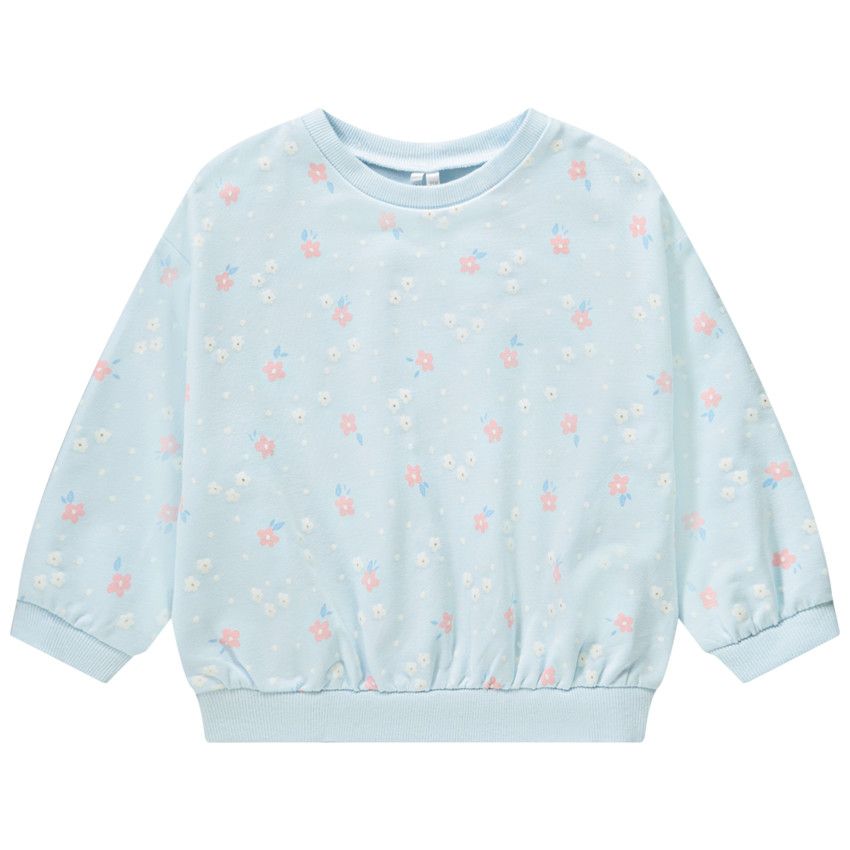 Sweat oversize imprimé fantaisie pour bébé fille - Bleu