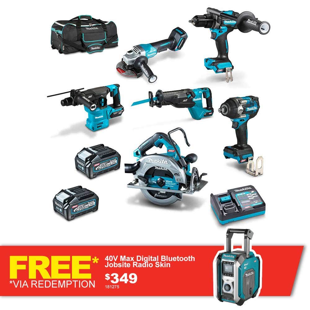 Kit combinado MAKITA 40V Max XGT 6 peças 2 x 4,0Ah DK0191G601