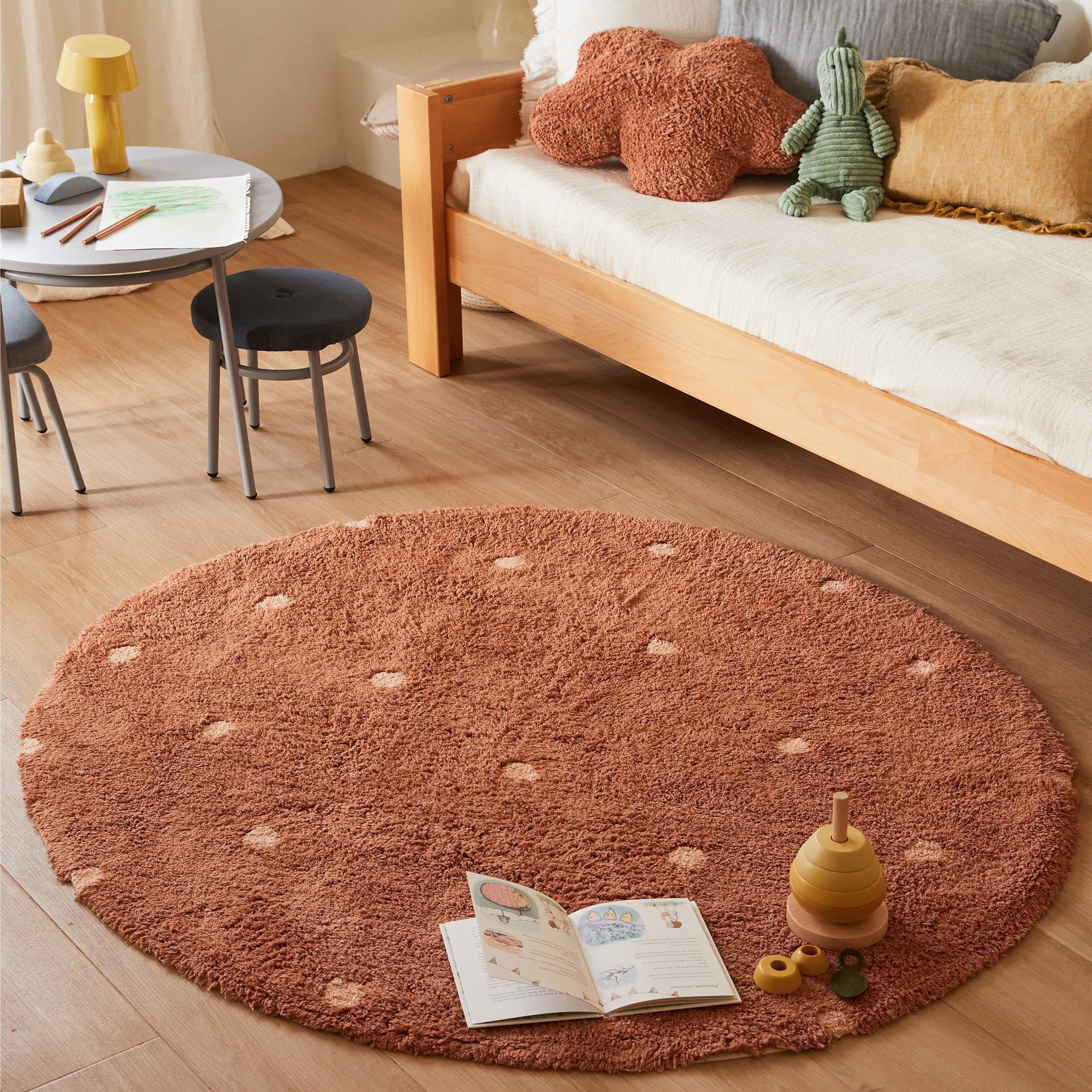 Lorena Canals Dot Vloerkleed Ã 140 cm - Kastanje