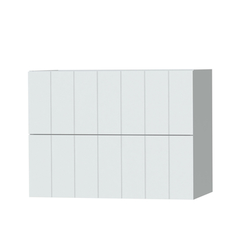 Tiger Maryport Badkamermeubelset 80 cm Mat wit met matzwarte polybeton wastafel en matzwarte grepen