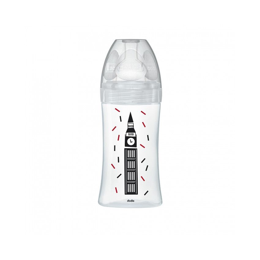 Biberon en verre Sensation+ anti-coliques 270ml 0-6 mois - London - Ecru