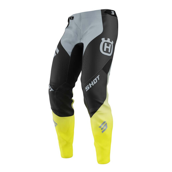 Shot - Pantalon Aerolite Husqvarna - Edition limitée Noir / Gris / Jaune fluo