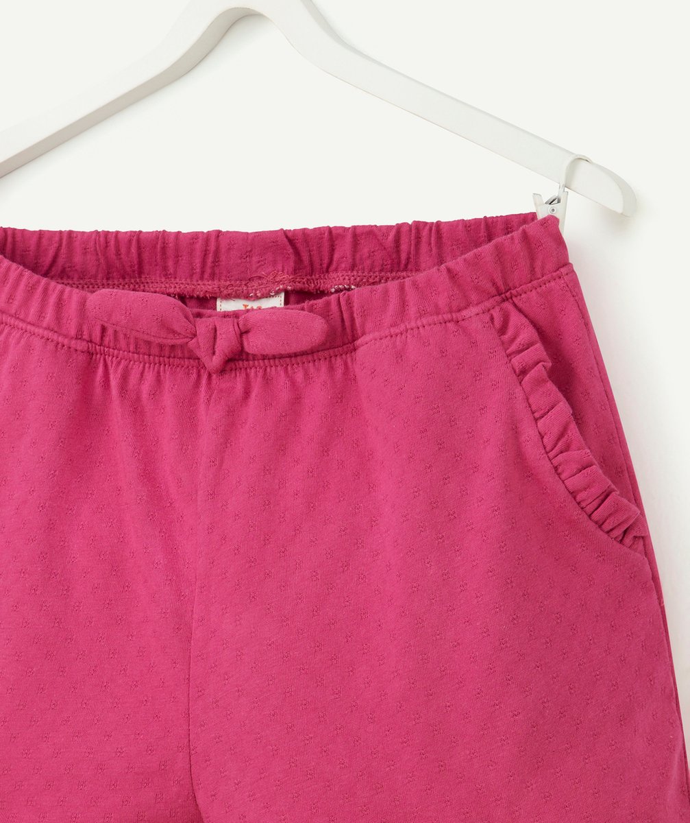 SHORT FILLE FUCHSIA EN COTON