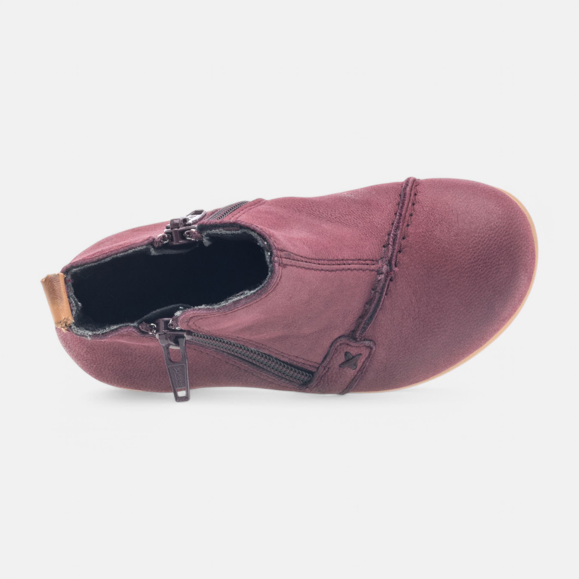 Bottines Fille en cuir bordeaux
