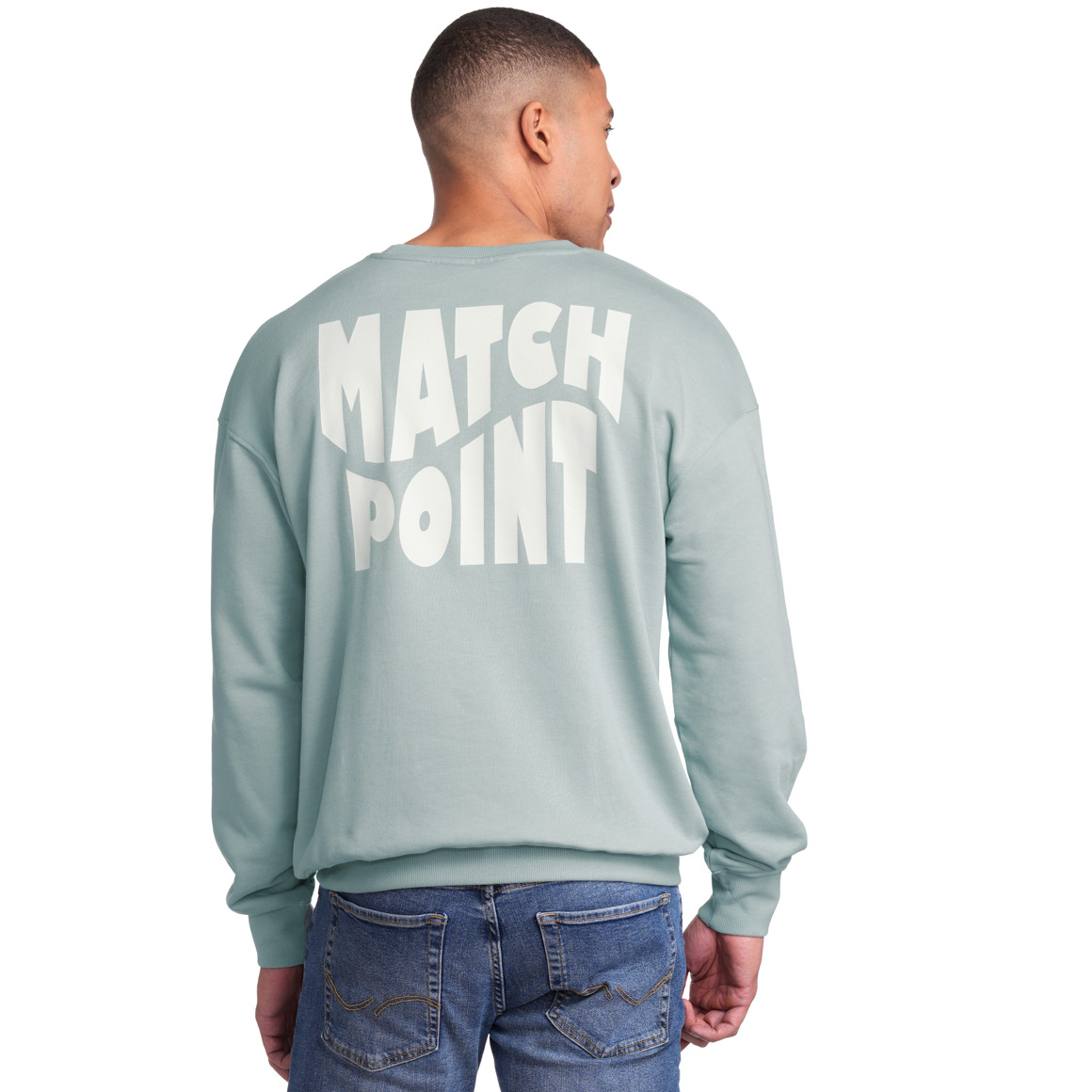 Jonas Nielsen Herren Sweatshirt mit Rückenprint helltürkis