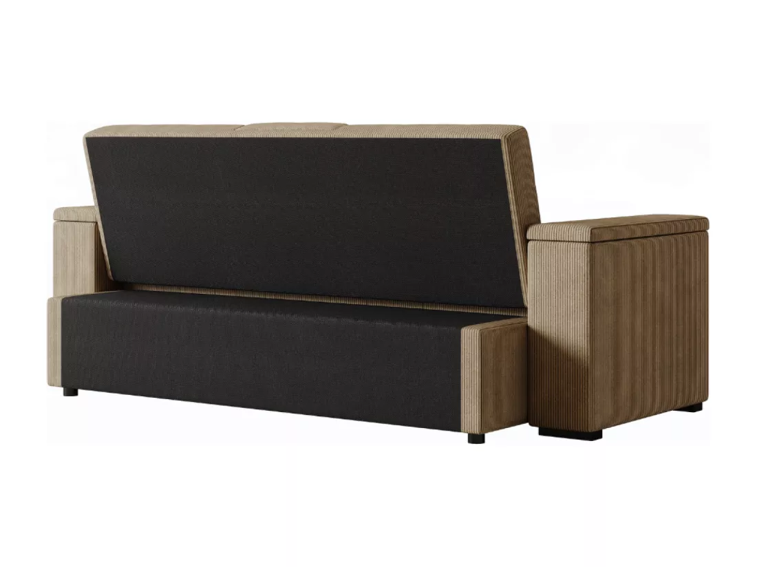 Canapé convertible 3 places modulable en velours côtelé beige NOHO