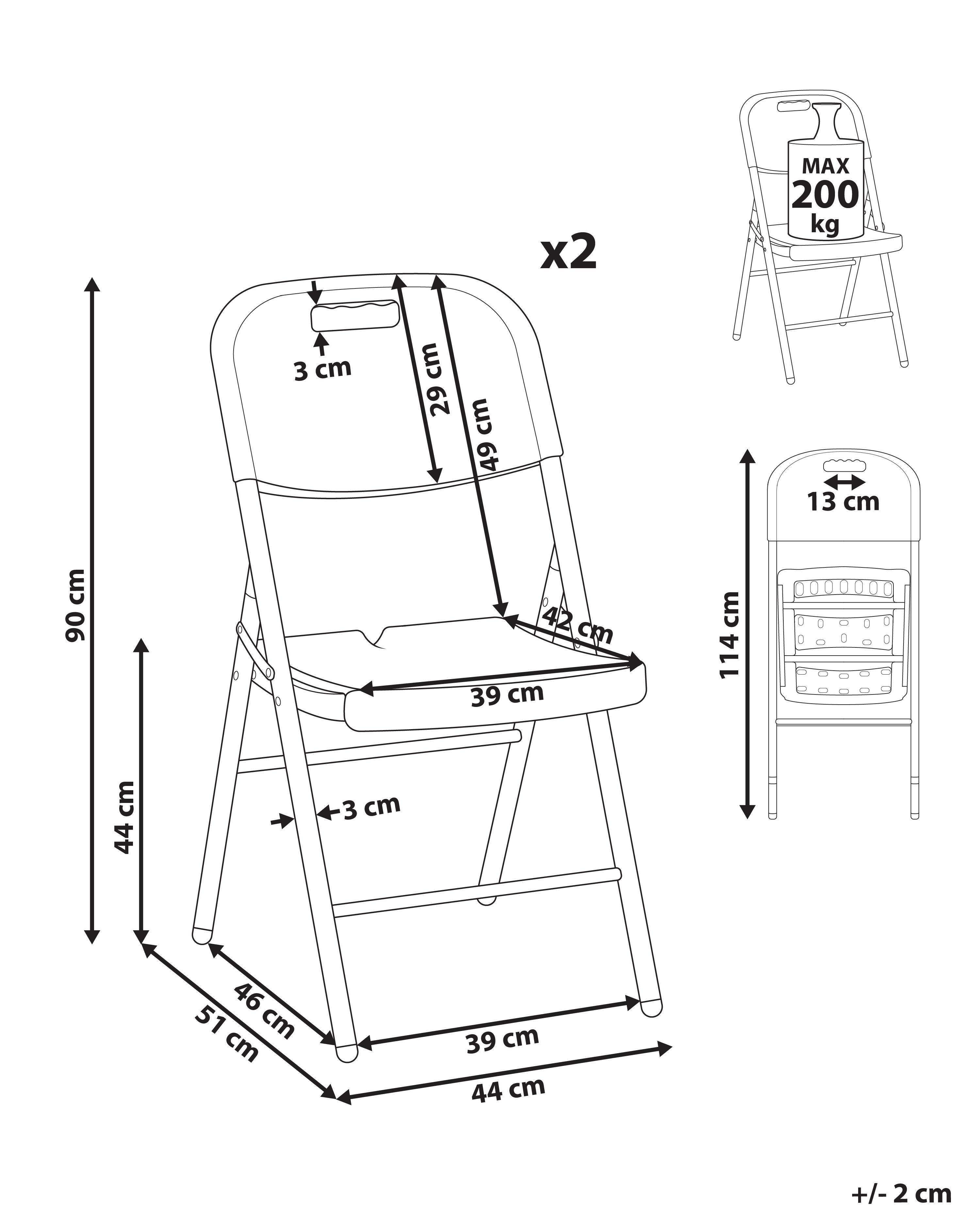 Set van 2 tuinstoelen CUGNOLI inklapbaar Wit