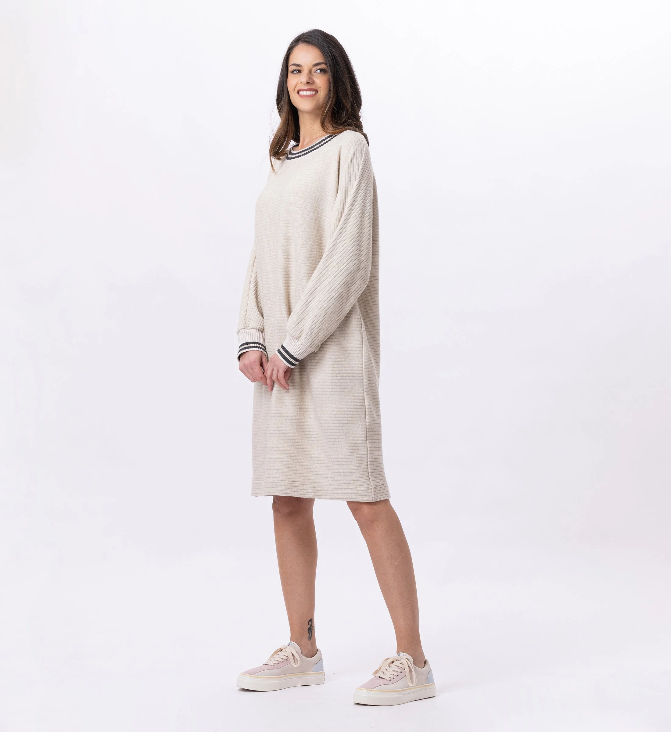 ESMEE 840 - Robe en maille tricot | Beige