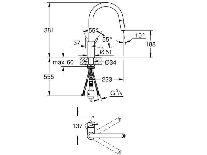 GROHE Küchenarmatur Concetto U-Auslauf Concetto Einhand Spültischbatterie
