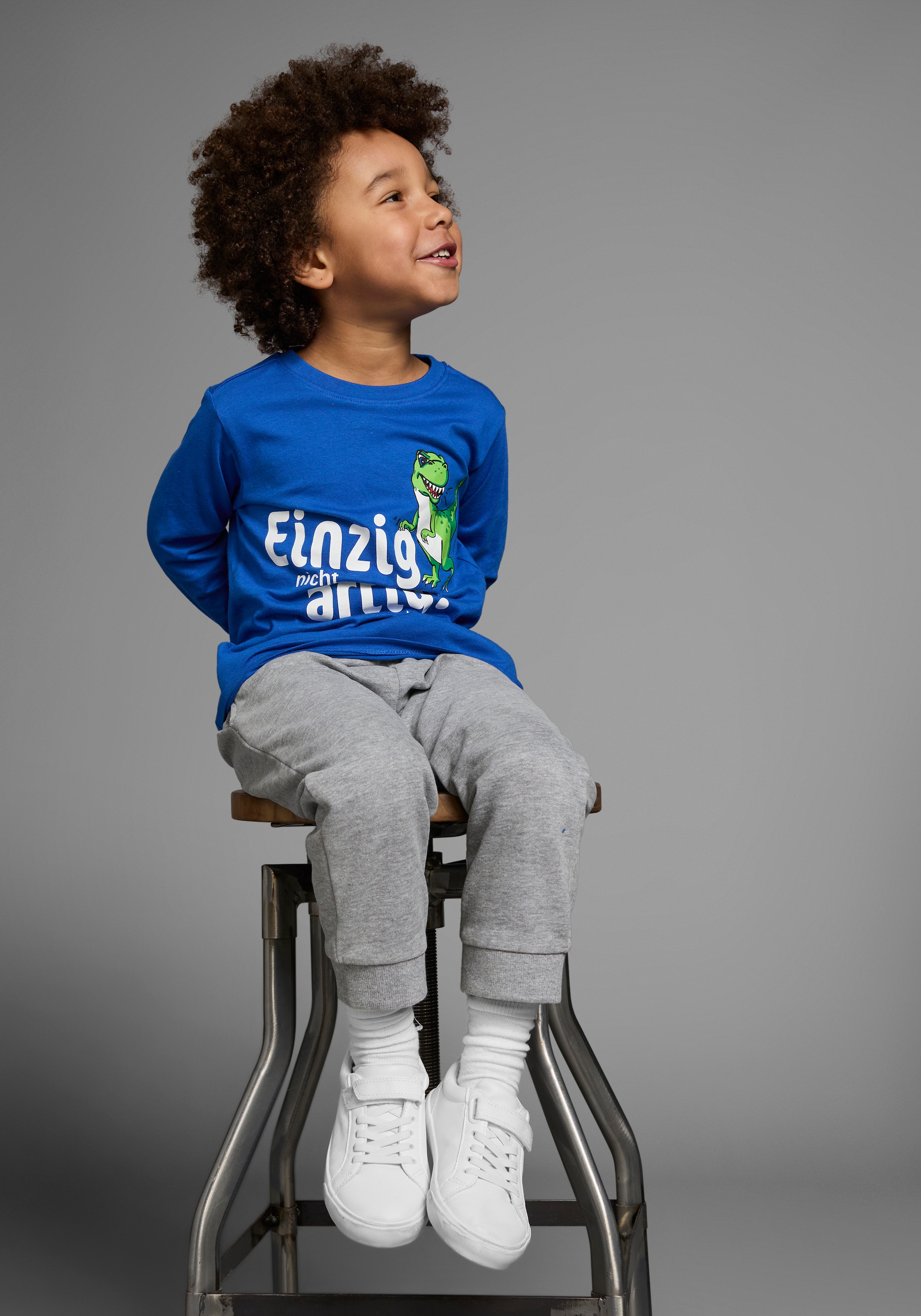 KIDSWORLD Langarmshirt »EINZIG NICHT ARTG!«, Langarm,  Basic-Passform,  bedruckt,  Rundhalsausschnitt