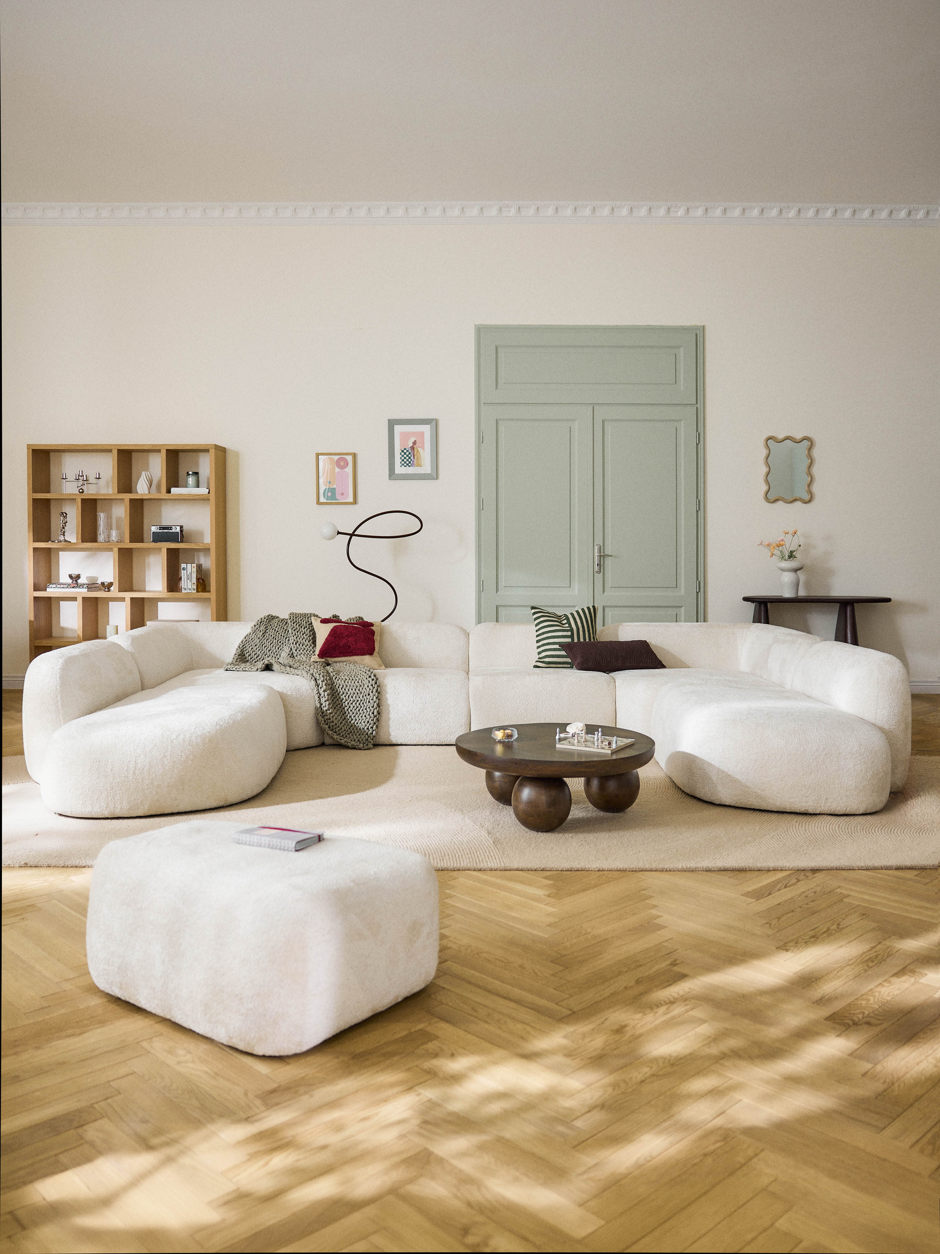 XL modulaire bank Wolke van teddy bouclé