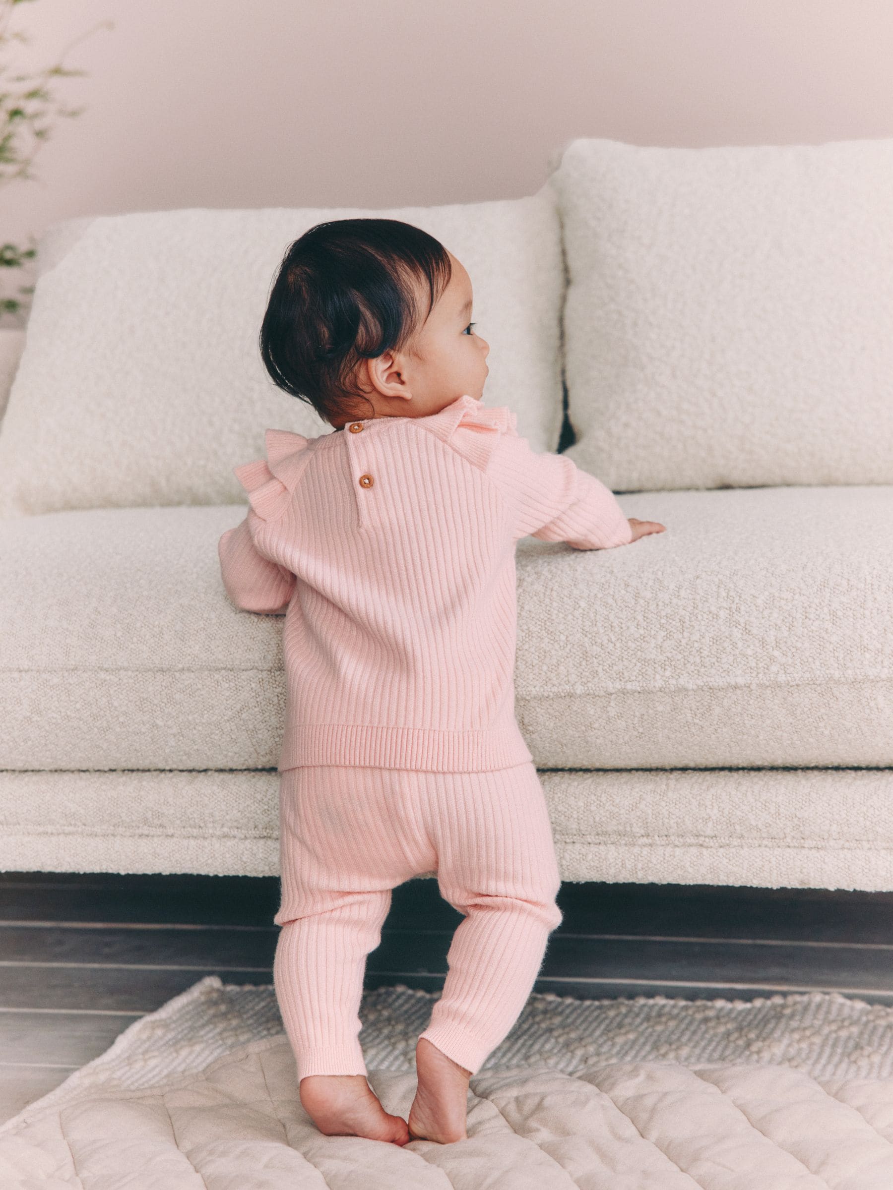 Lichtroze - Gebreide babytrui en leggings set 2 -delig (0mnd -3jr)