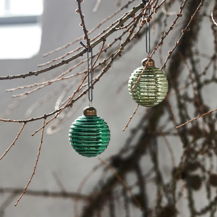 House Doctor - Lolli Christbaumkugel, Ø 6 cm, blau (6er-Set)