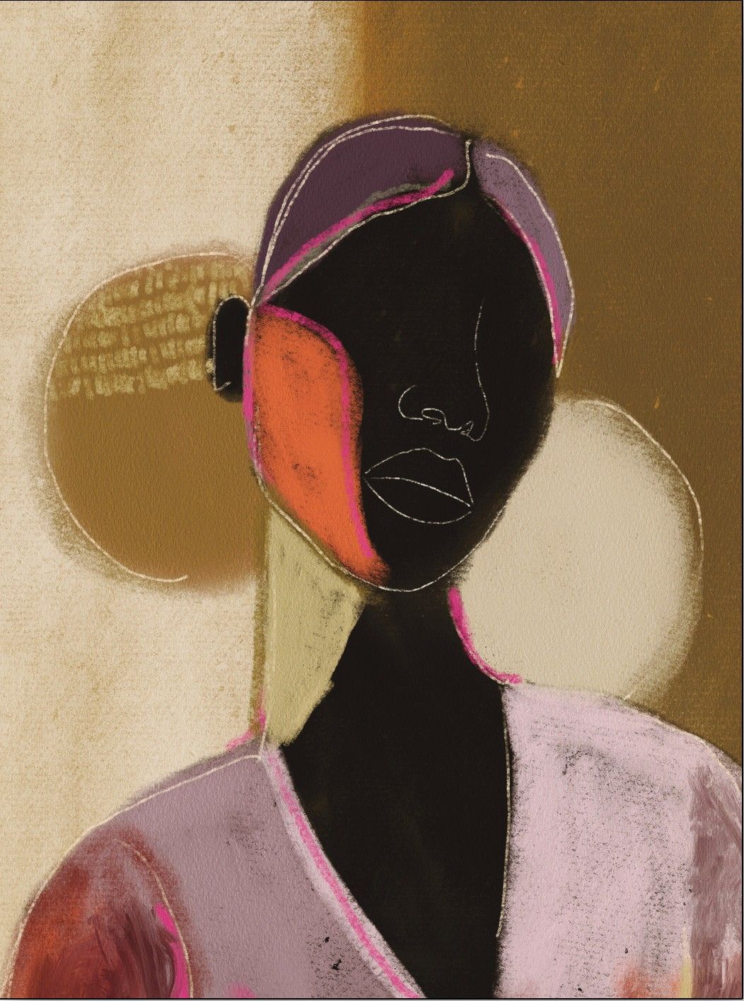Wandkleed Silhouette Lady