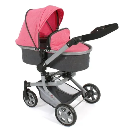 Bayer Chic 2000 Kombi-Puppenwagen Mika Melange anthrazit-pink