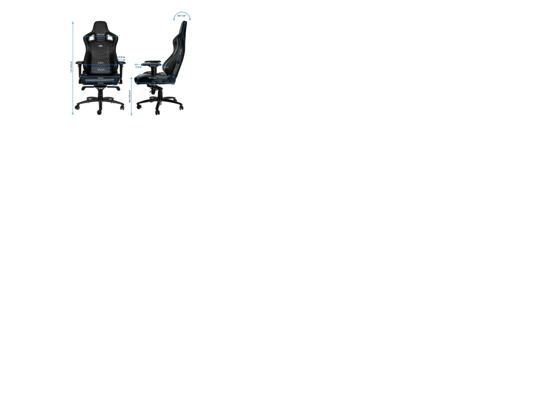 noblechairs EPIC Ægte læder Gaming Stol - sort