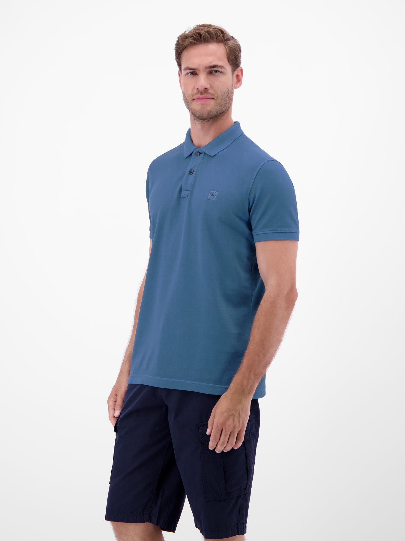 Herren Poloshirt in gewaschener Optik