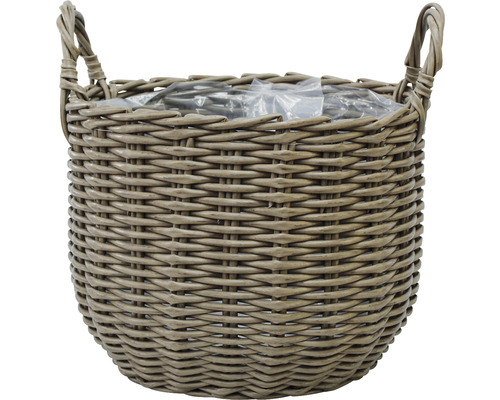 Lafiora polyrotan mand, Ø 44 cm, H 33 cm, bruin