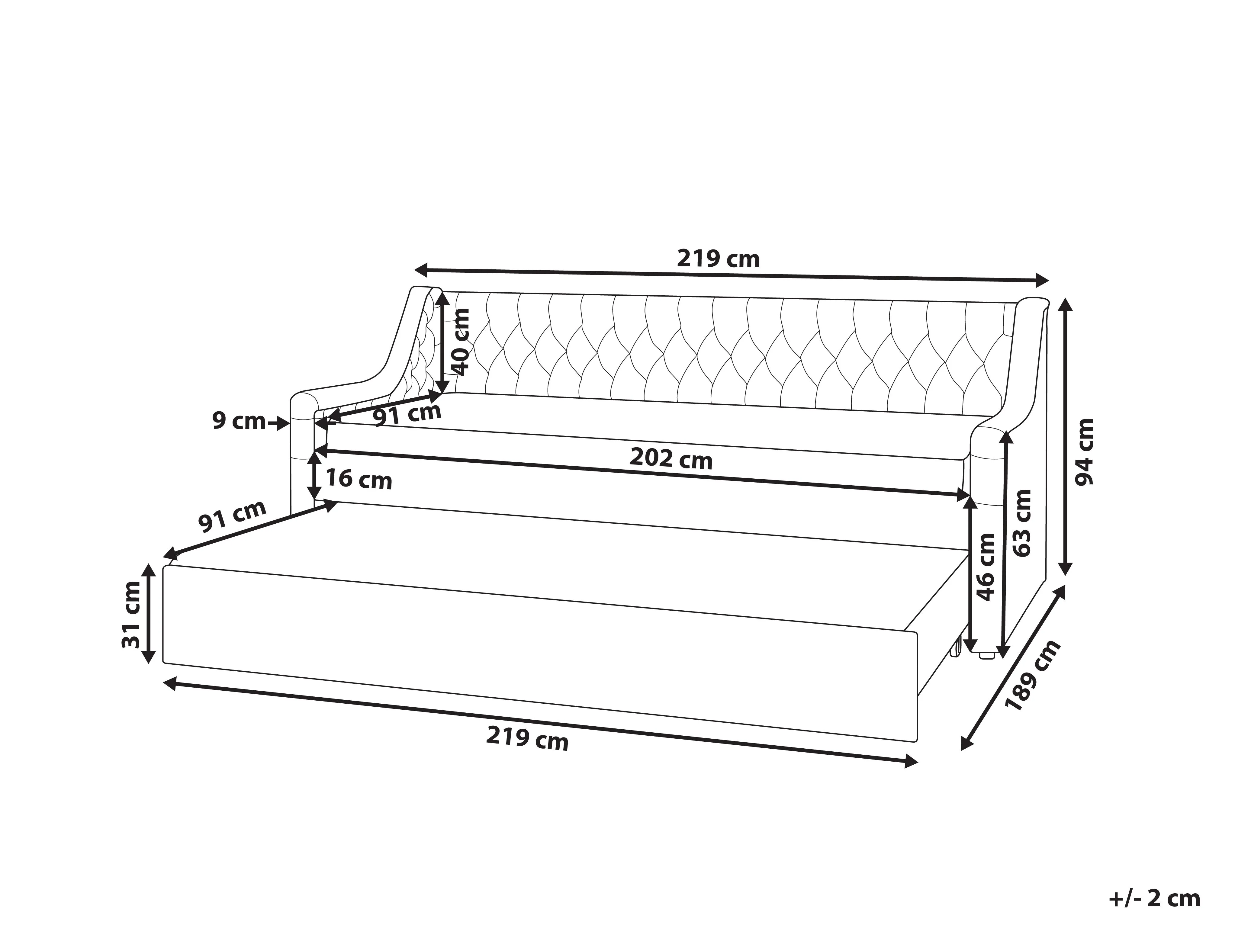 Onderschuifbed Fluweel MONTARGIS 90 x 200 cm Smaragdgroen