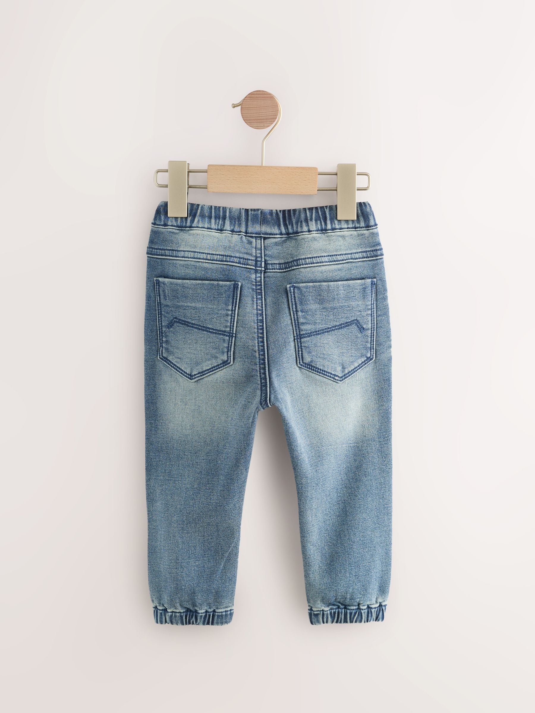 Blauwe denim - Jogger-jeans met comfortabele stretch 2 -pak (3mnd-7jr)