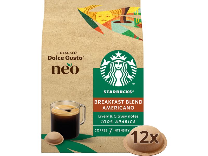 NEO by Nescafé Dolce Gusto Kaffee-Pods Starbucks Breakfast Pods für die Nescafé Dolce Gusto NEO Kaffeemaschine von Delonghi