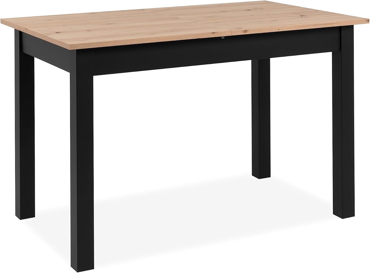 möbelando Esstisch >Coburg< ausziehbar 160cm, Artisan Eiche/Schwarz - 120/160x76,5x70cm (BxHxT)