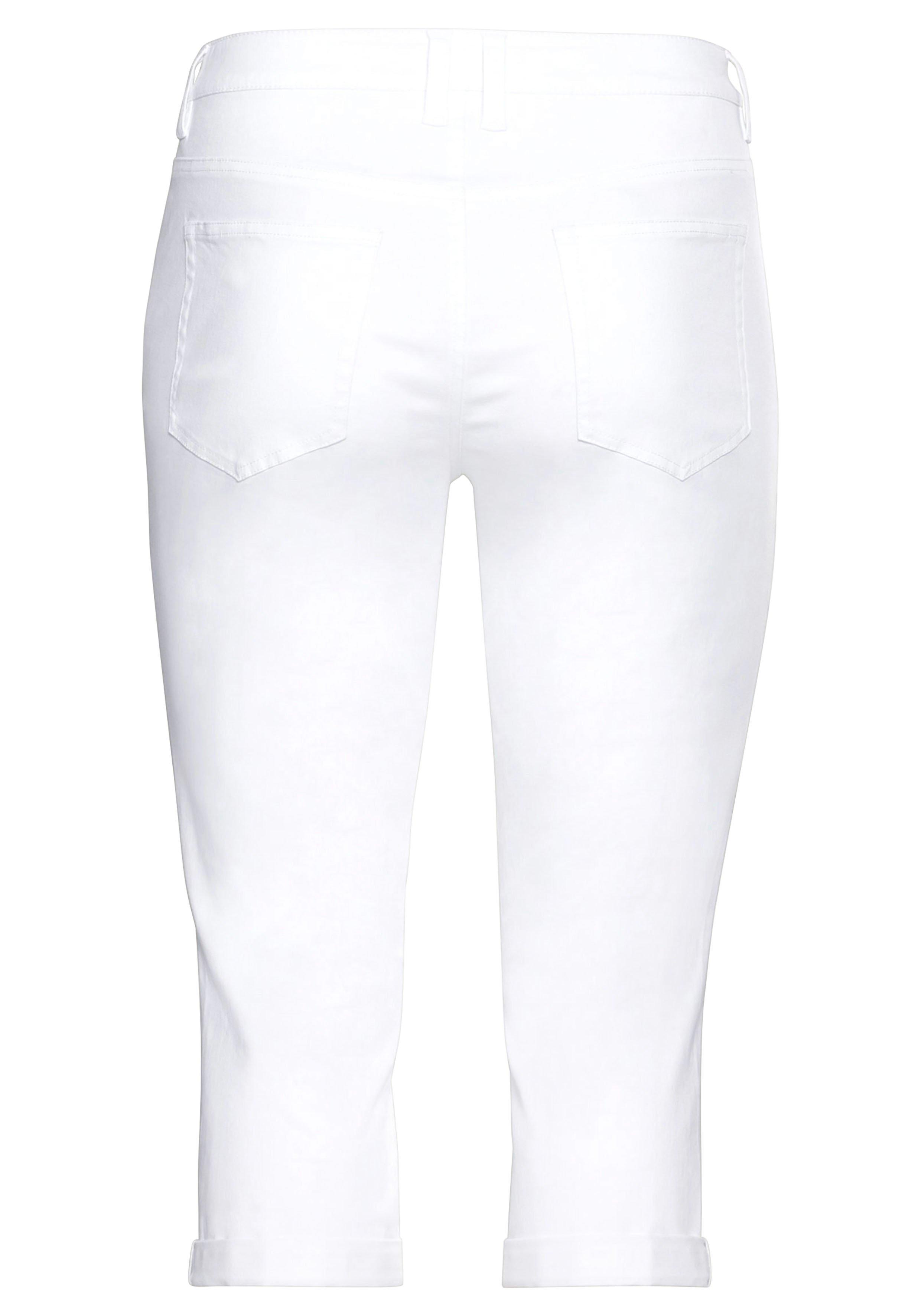 Twill-Caprihose mit fixiertem Umschlag am Bein