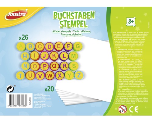 Creatieve set letterstempels, 26 stuks in een doosje