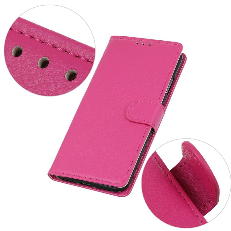 Samsung Galaxy A56 Leder Tasche Flip Cover Litchi Look - Pink