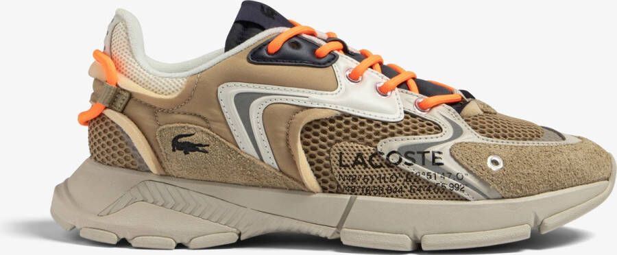 Lacoste Stijlvolle herensneakers van leer en stof Beige Heren