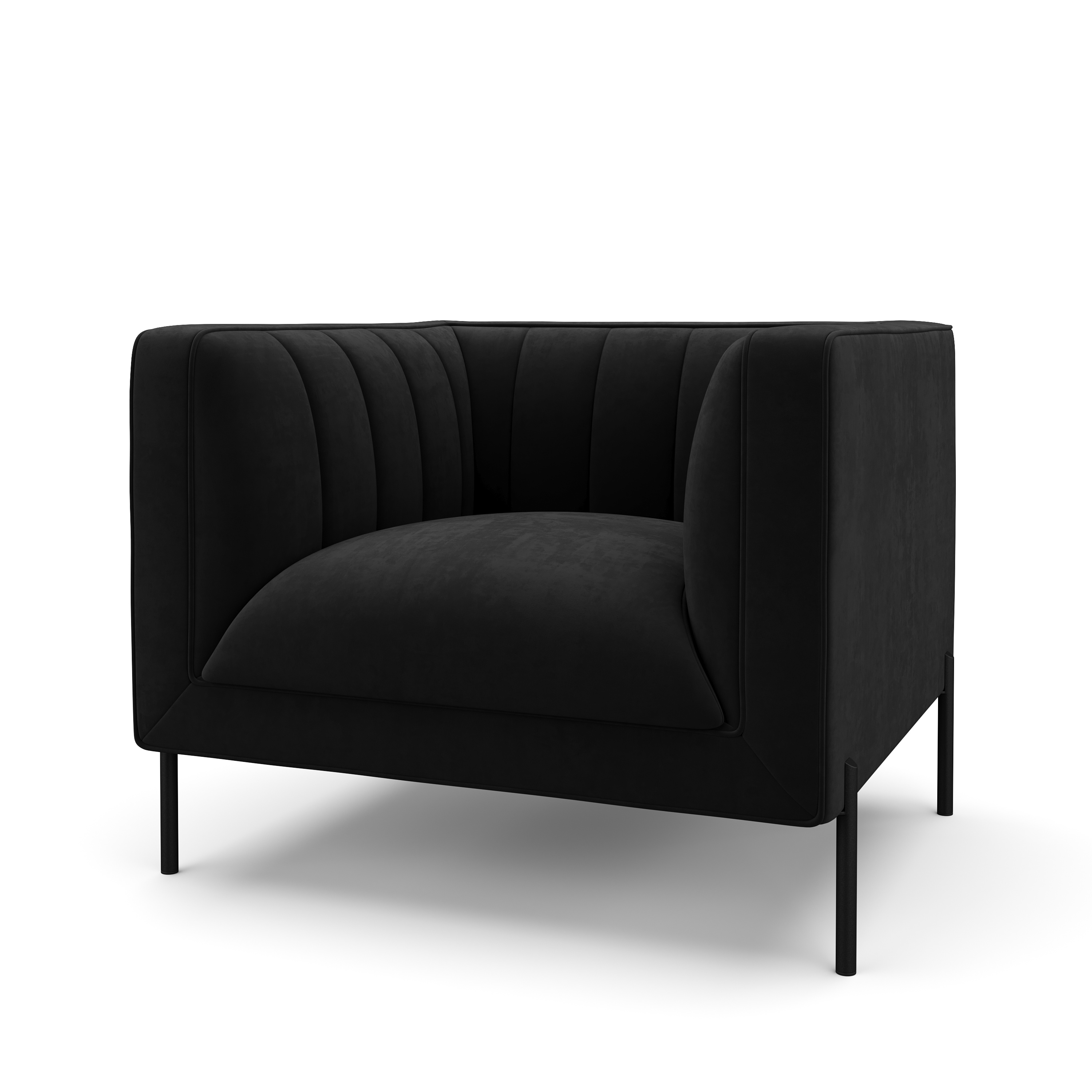 Sofa Set Samt ATTILA schwarz