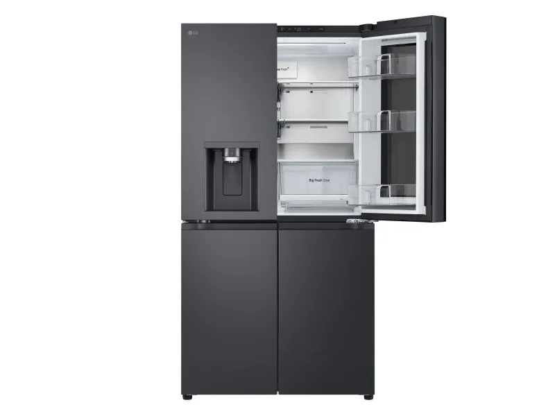 LG GMG960EVJE - Køleskab/fryser - frans dør-bundfryser med vanddispenser, isdispenser - Wi-Fi - bredde: 91.4 cm - dybde: 72.9 cm - højde: 179.2 cm - 638 liter - Klasse E - essens sort stål