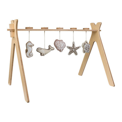 Arche d'Activité avec 5 Jouets Tricot Suspendus TIPI Bois - QUAX