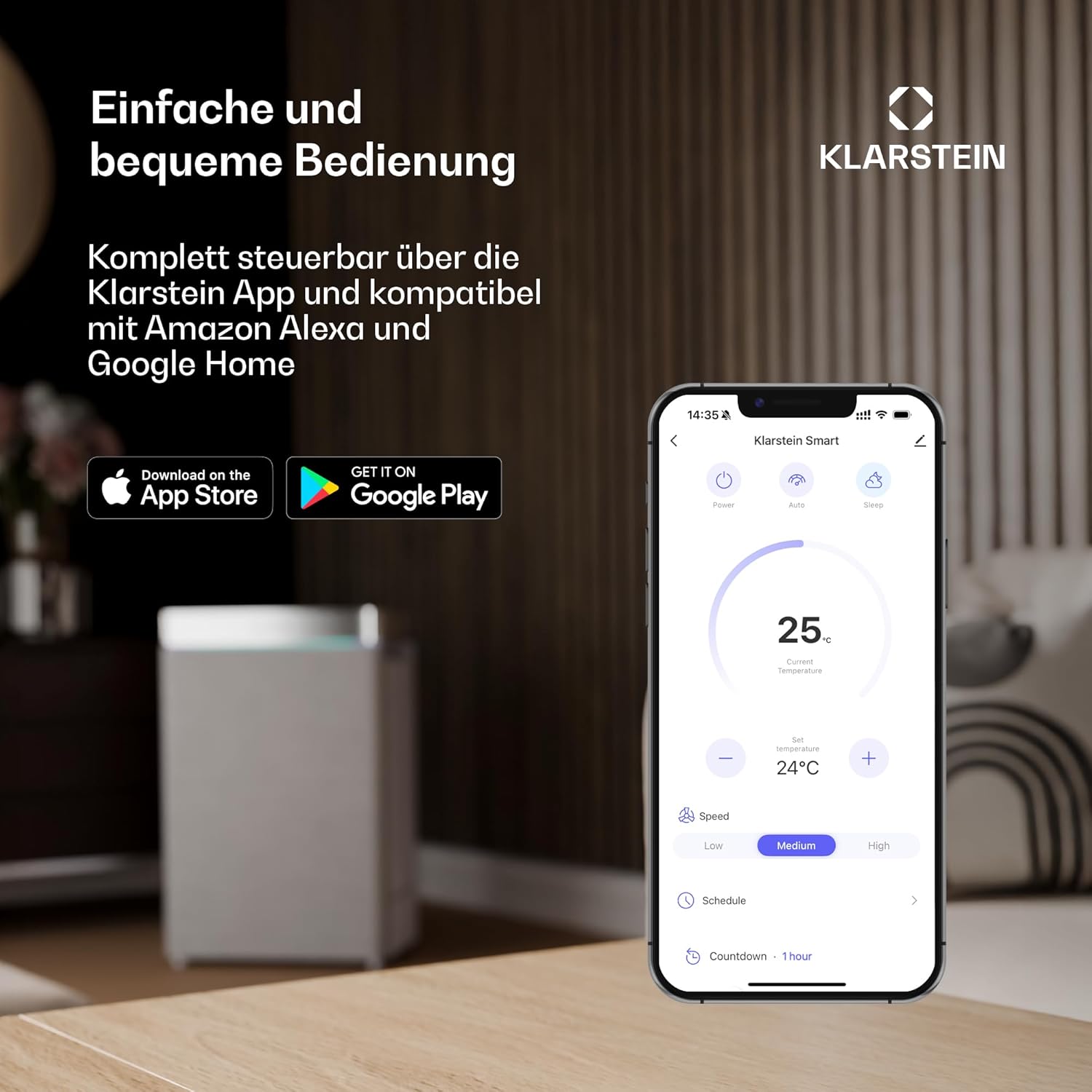Klarstein DryFy Connect 50L Smart Luftentfeuchter - 50L/24h, WiFi App-Steuerung, 7L Tank, Timer, Elektrischer Entfeuchter für Räume 45-55m², Automatische Abschaltung, Tragbar, Anthrazit