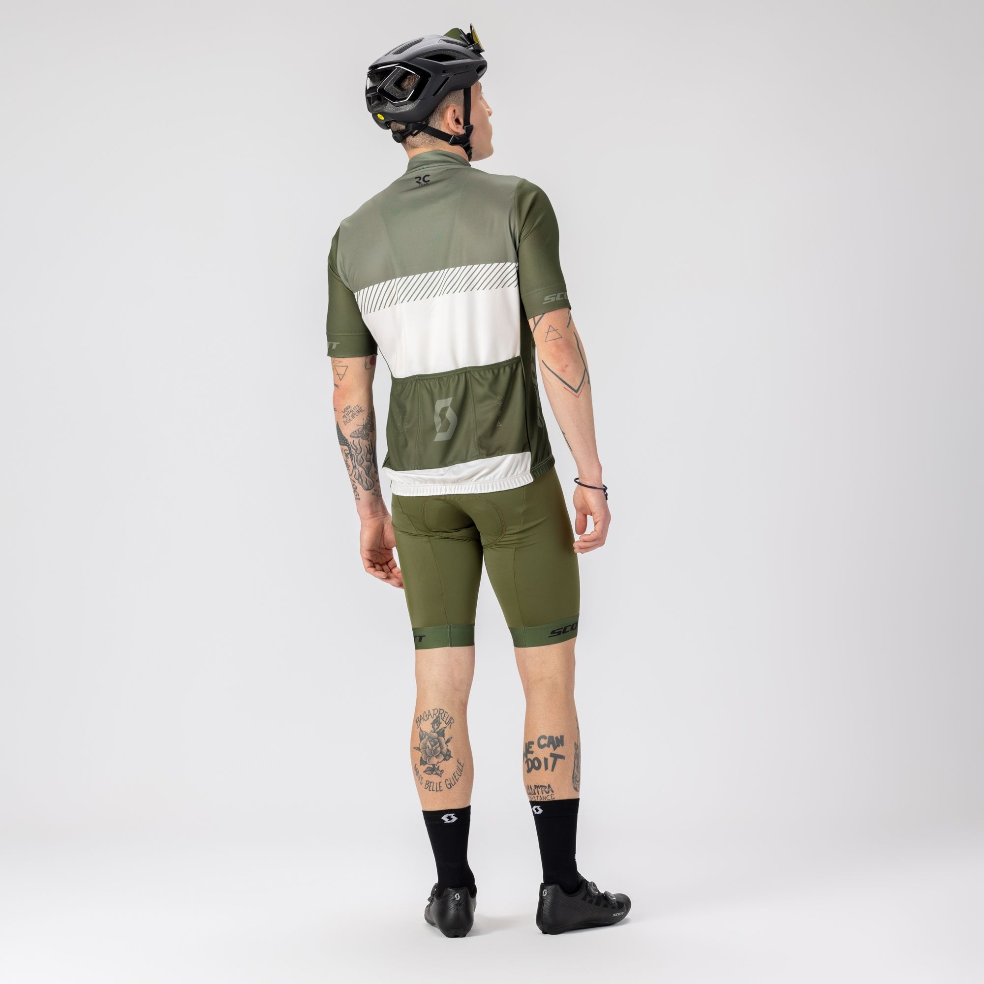SCOTT RC Team kortærmet cykeltrøje hay green/cotton white herre