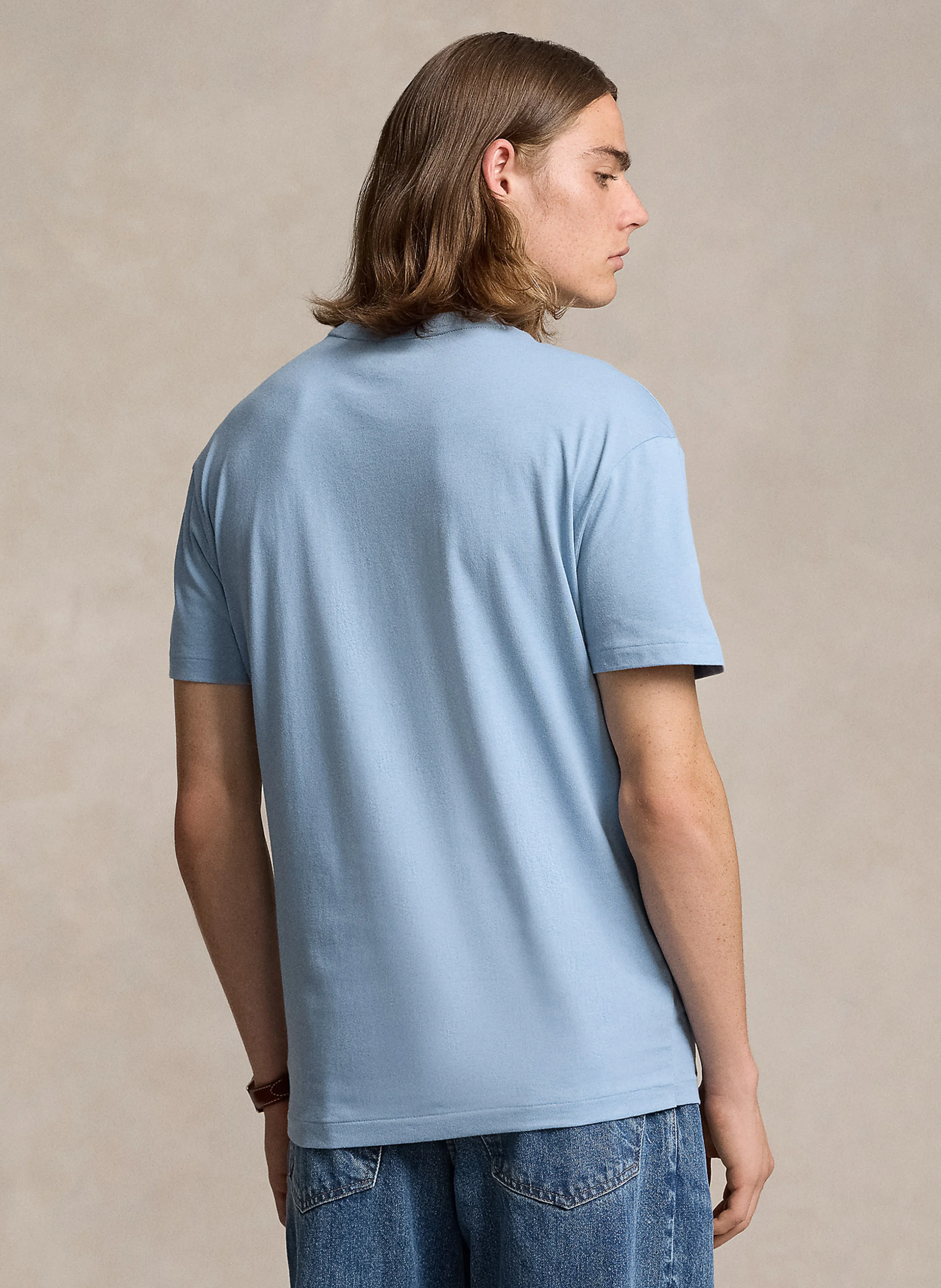 Tee-shirt col rond classic-fit en coton | Bleu