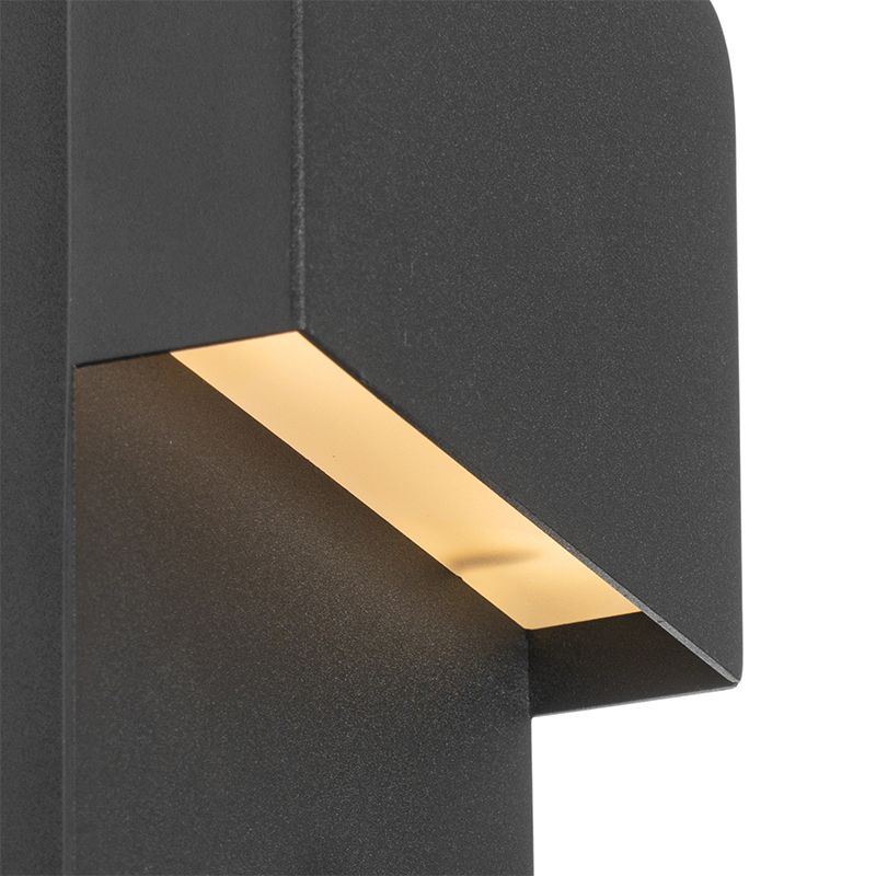 Wandlamp zwart incl. LED met USB en leeslamp met schakelaar - Robin
