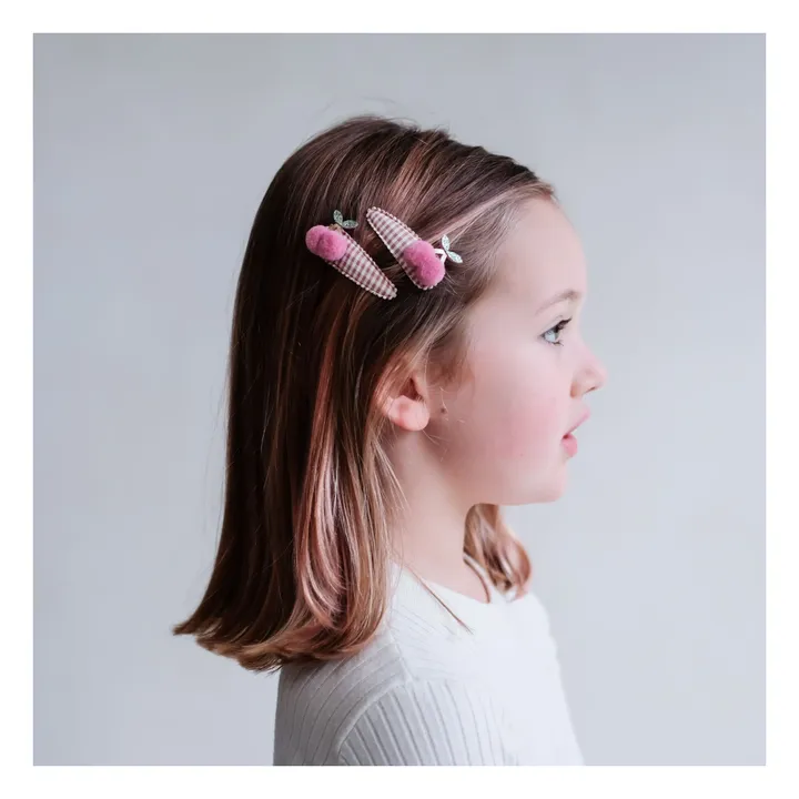 Mimi & Lula Lot 2 Barrettes Cherry Vichy | Rouge