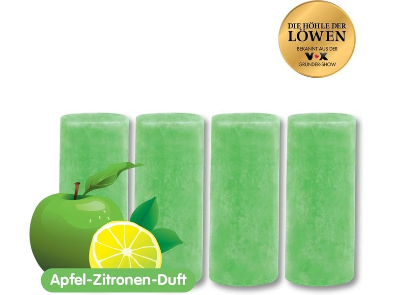 Abfluss-Fee Duftstein Apfel-Zitrone 4 Stück Nachfüllset für Abfluss-Fee LED-Abflussstopfen