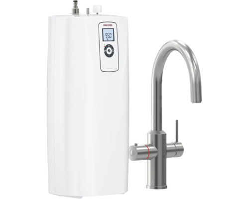 Stiebel Eltron HOT 2.6 N Premium 3 in 1 b onderbouw warmwaterdispenser, 2,6 liter, met keukenkraan, geborsteld aluminium